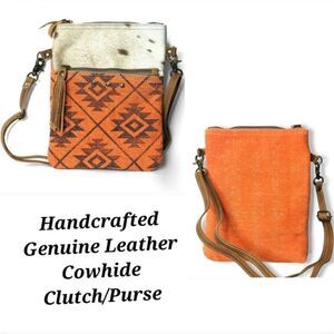Handcrafted Genuine Leather Cowhide Crossbody/shoulder Bag NWT